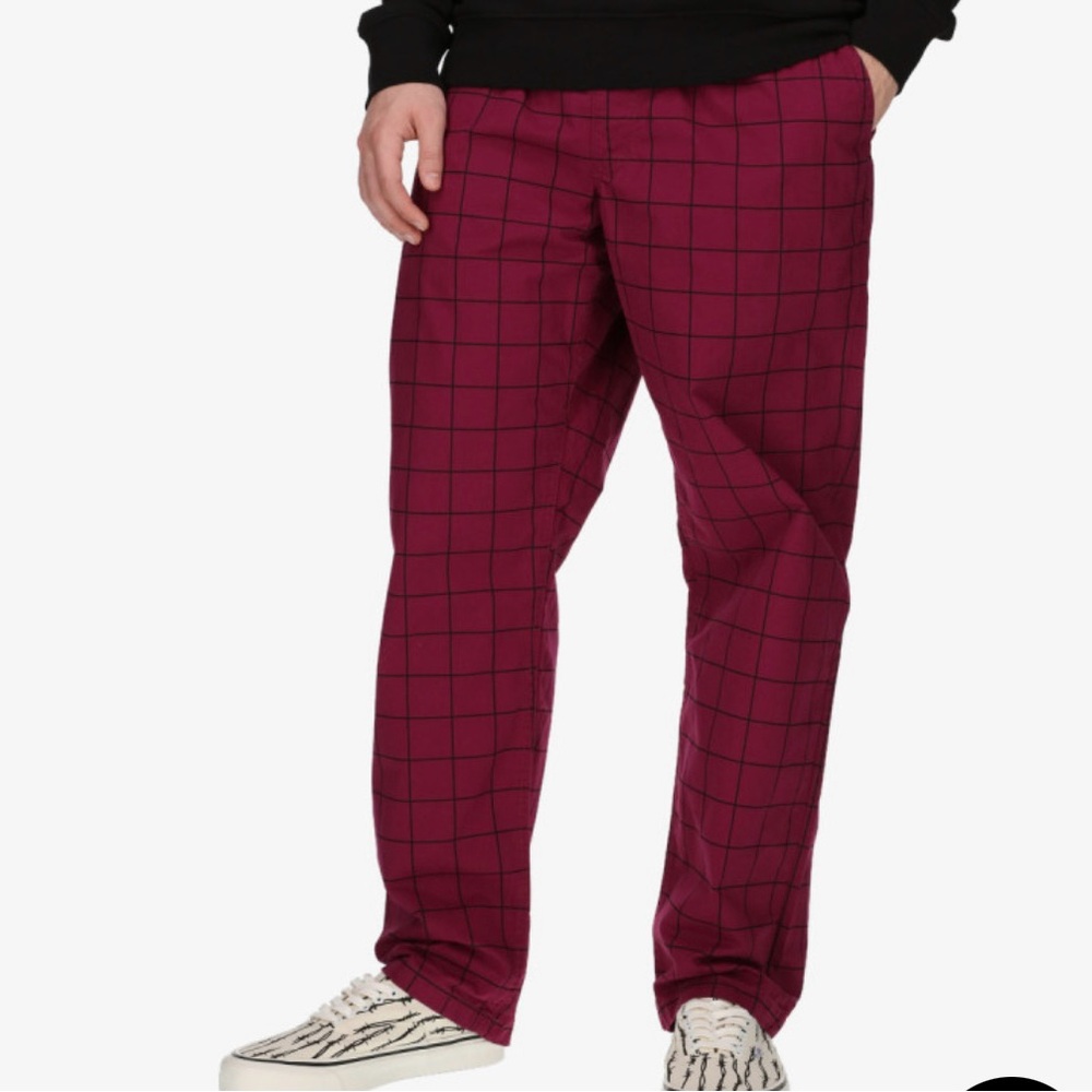 Men's  vans Burgundy Checkered Pants